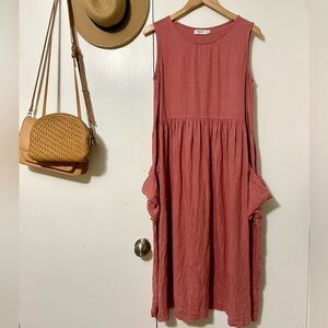 Magic Linen Dress in Clay Pink